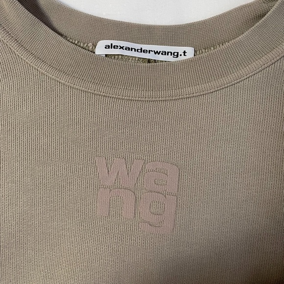 alexanderwang.t structured terry crewneck sweatshirt w/ puff paint - Picture 4 of 10